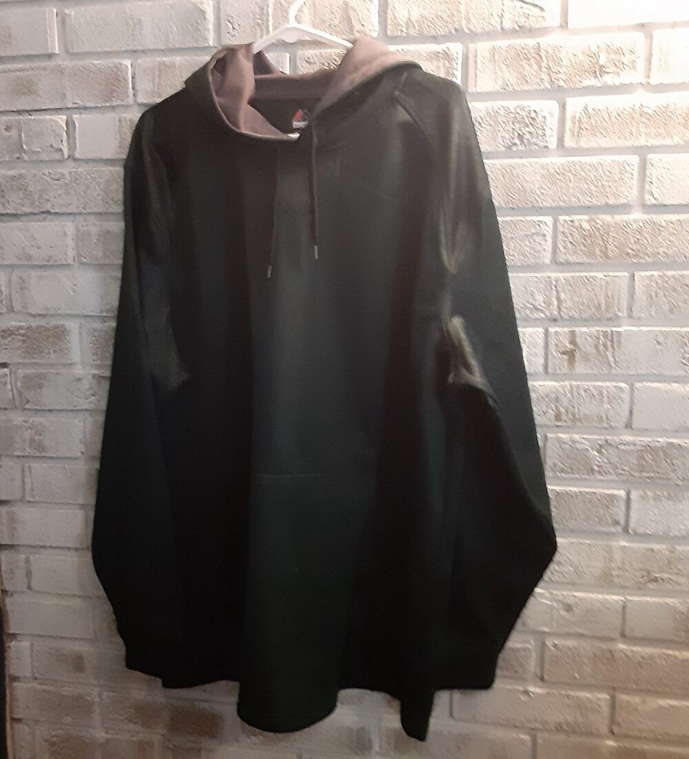Vintage Majestic Hoodie XL Forest Green /Geometric Print Logo'd Kangaroo Pouch